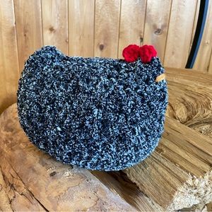 Black chicken plush toy handmade crochet chicken stuffed animal rooster decor